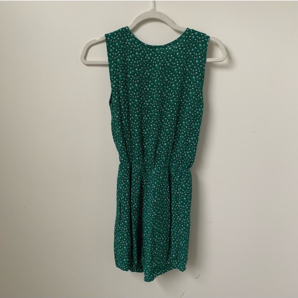 MIAMI | Green, Black & White Polka Dot Sleeveless Romper - Picture 6 of 6